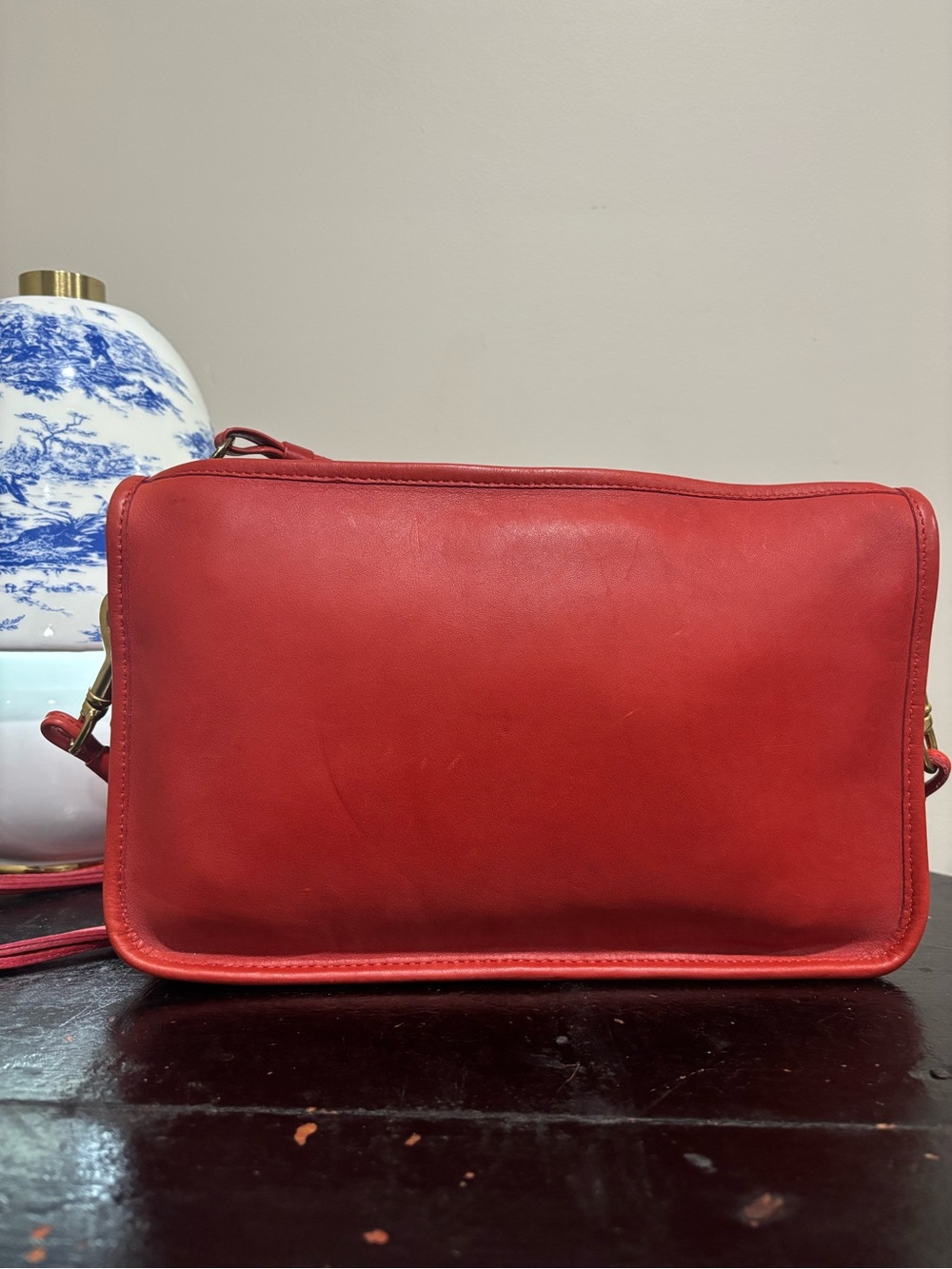 Vintage Coach Red Leather Basic Bag No 0194-958 Crossbody Clutch USA - Picture 2 of 11